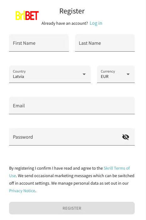 Instruções para criar uma conta BRLBET